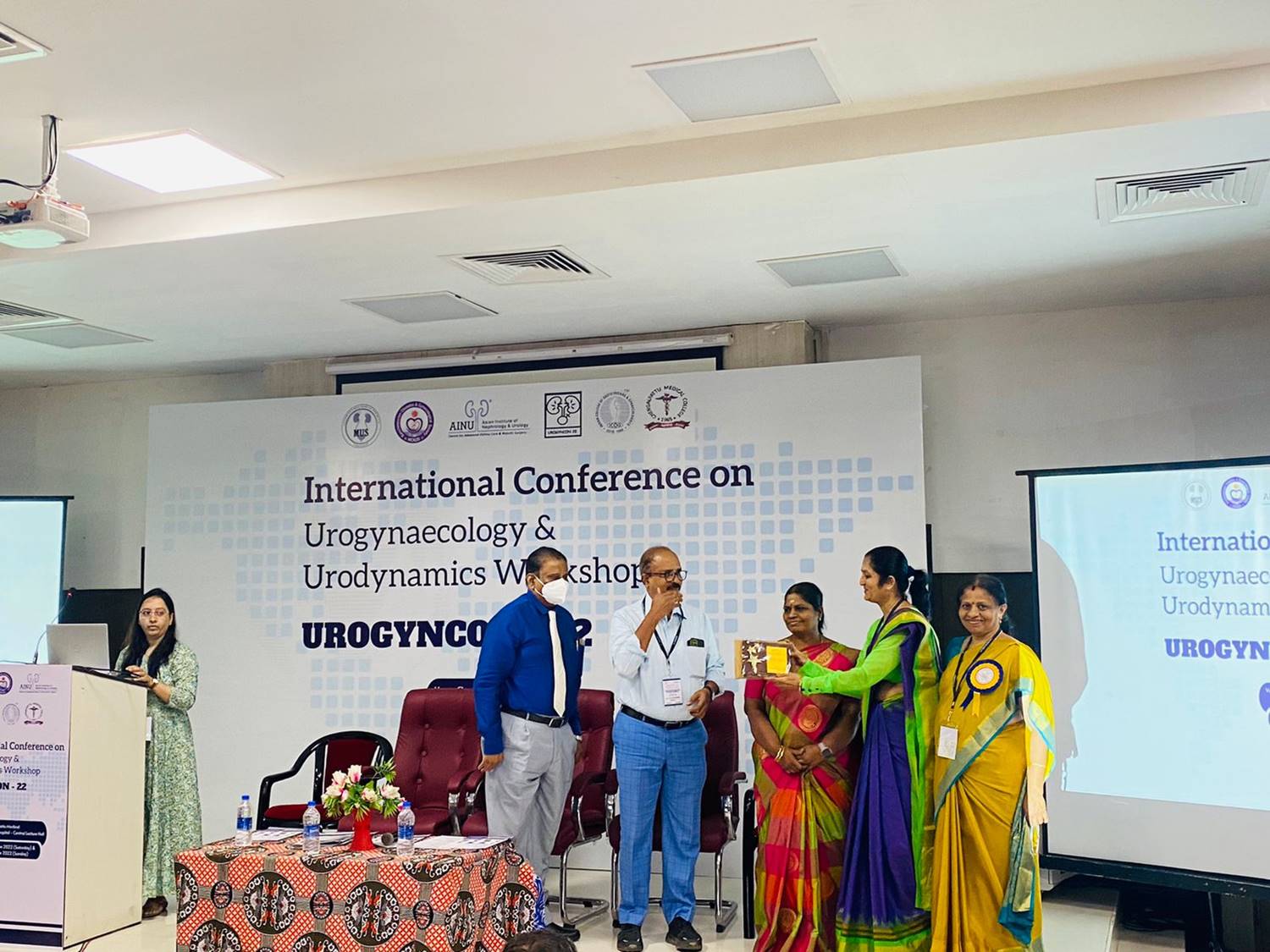 Felicitation of delegates in the International conference on urogynecology & urodynamics workshop.